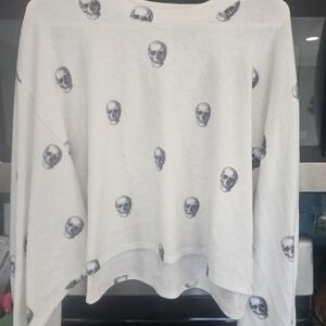 Vintage Havana White Skull Pattern Sweatshirt